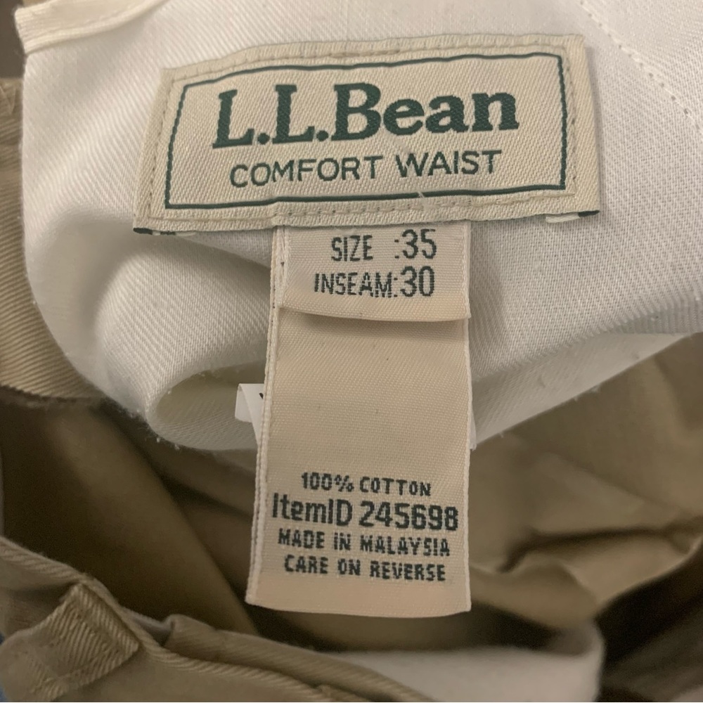 LL BEAN Comfort Waist All Cotton Khakis